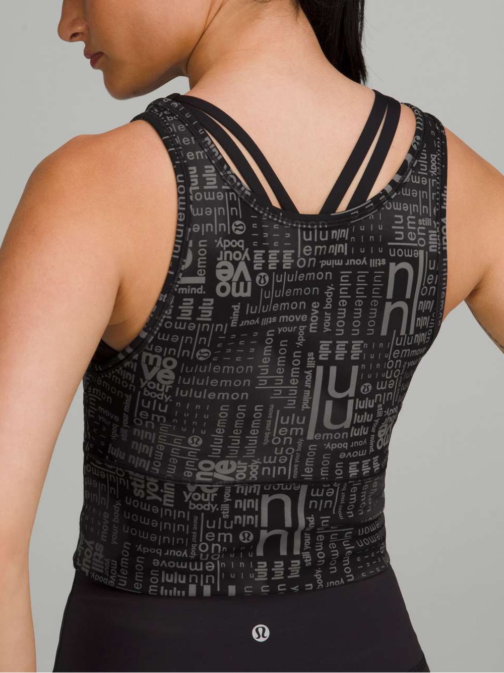 Lululemon Power Pivot Everlux Cropped Logo Ombré Tank Top Activewear Yoga Gym